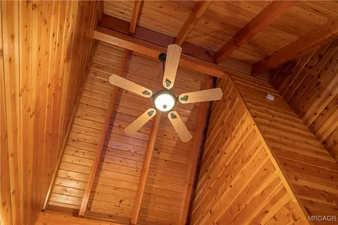 a view of balcony with two trees