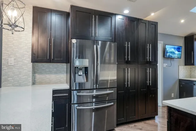 a metallic refrigerator freezer and a refrigerator