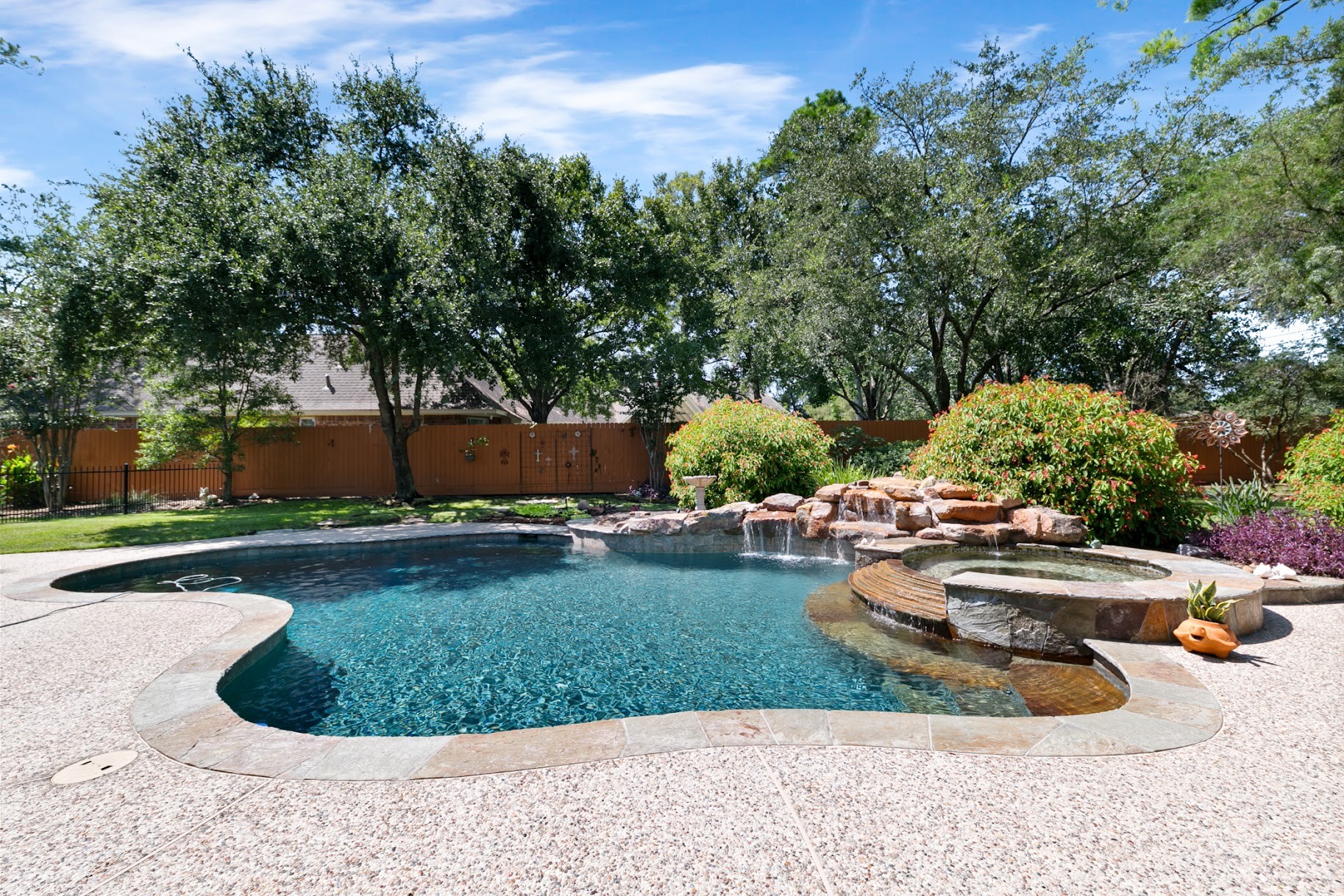 13915 Springmint Drive Cypress, TX 77429 - Photo 36 of 43 a view of a backyard with plants and slide