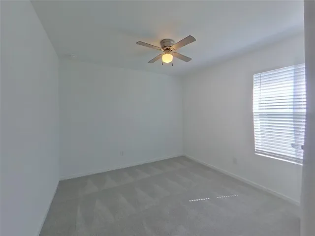 a view of a small space with a window