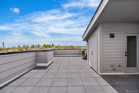 a view of a terrace with sky view