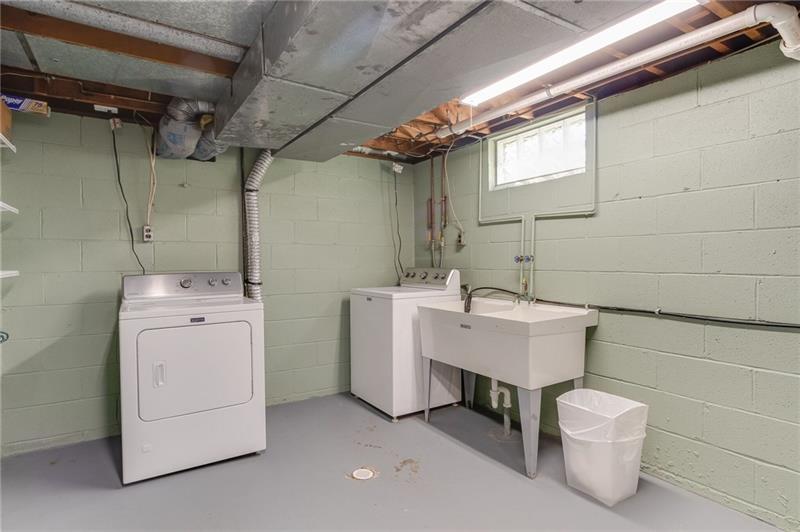 385 Navigation Street Beaver, PA 15009 - Photo 15 of 20 SUCH A CLEAN PAINTED BASEMENT! GLASS BLOCK WINDOWS. WASHER AND DRYER ARE INCLUDED.