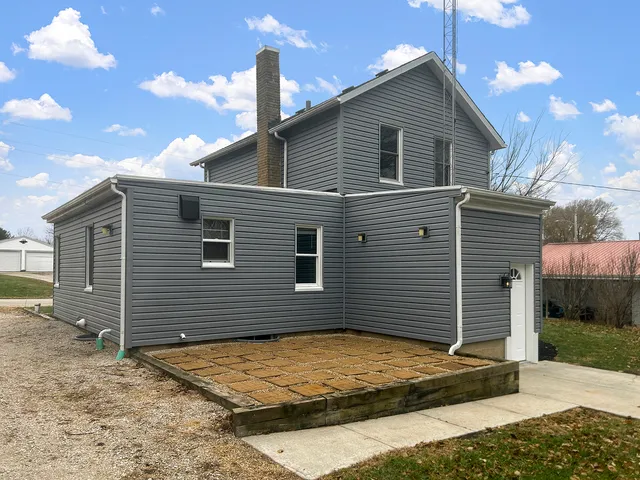a view of backyard of house