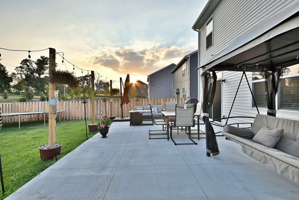 a view of outdoor space with seating