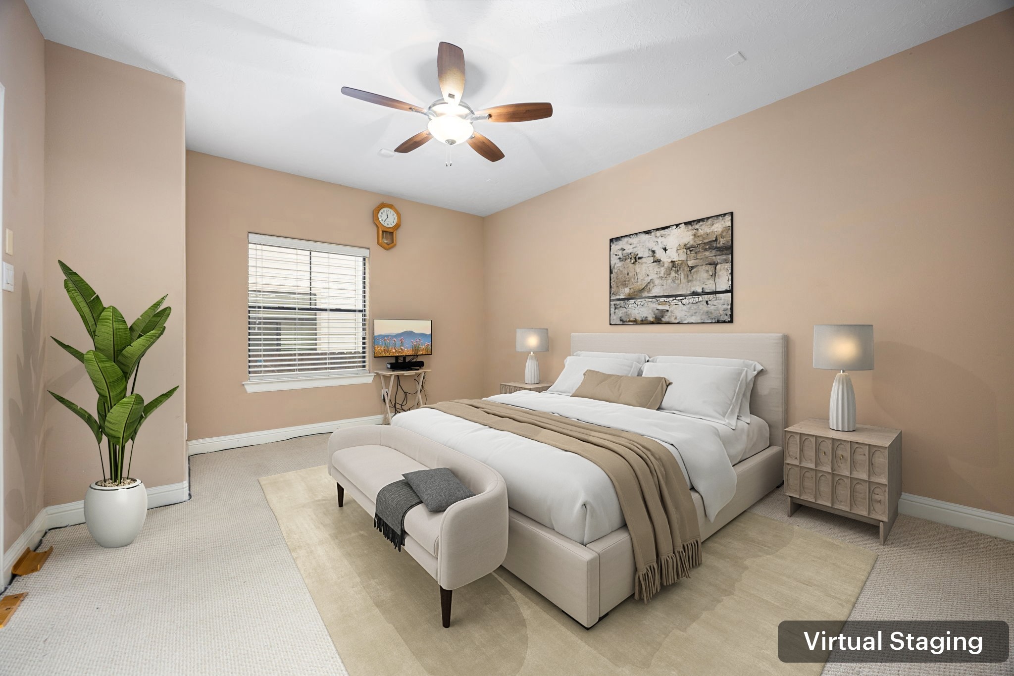 2611 Riverside Drive, Unit D Houston, TX 77004 - Photo 6 of 50 a bedroom with a large bed and a chandelier