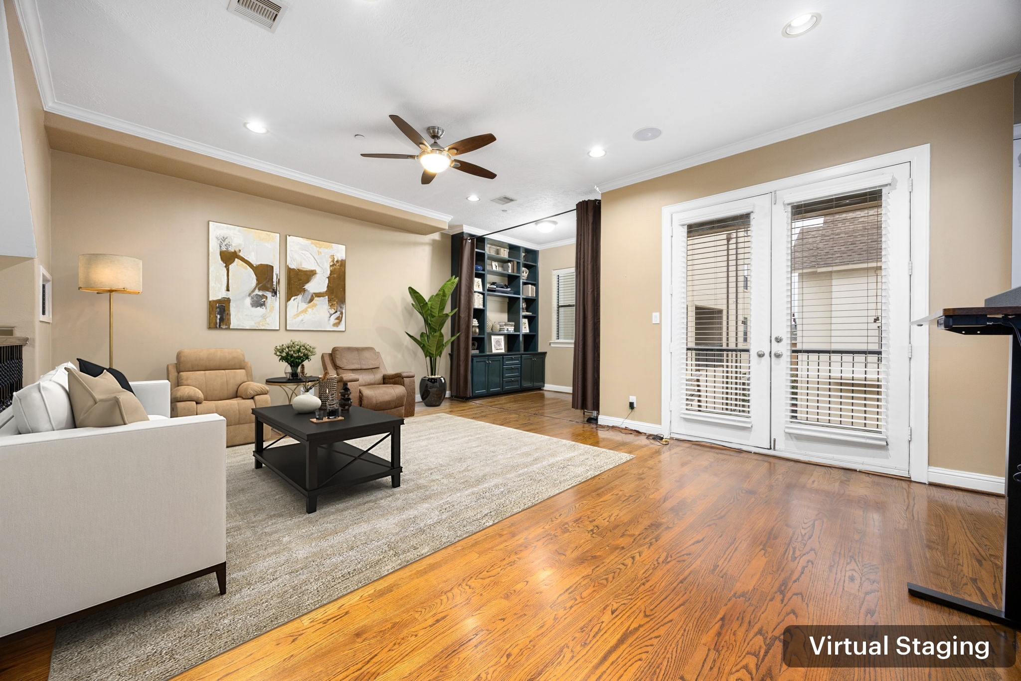 2611 Riverside Drive, Unit D Houston, TX 77004 - Photo 9 of 50 a living room with furniture and a large window