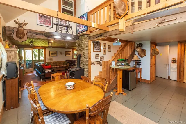 a view of fireplace and utility room