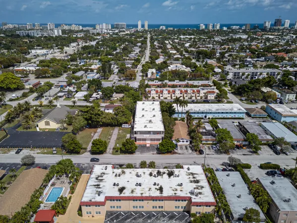 an aerial view of multiple house