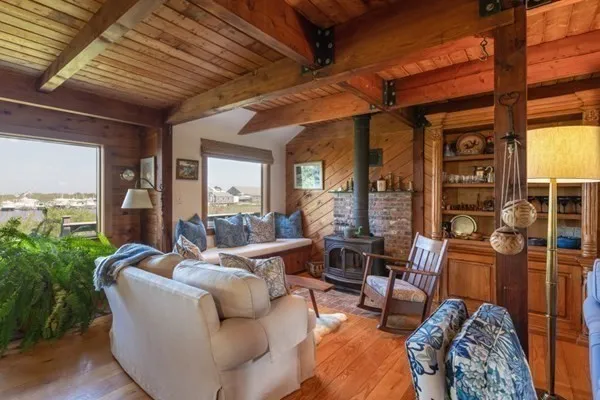 a living room with furniture