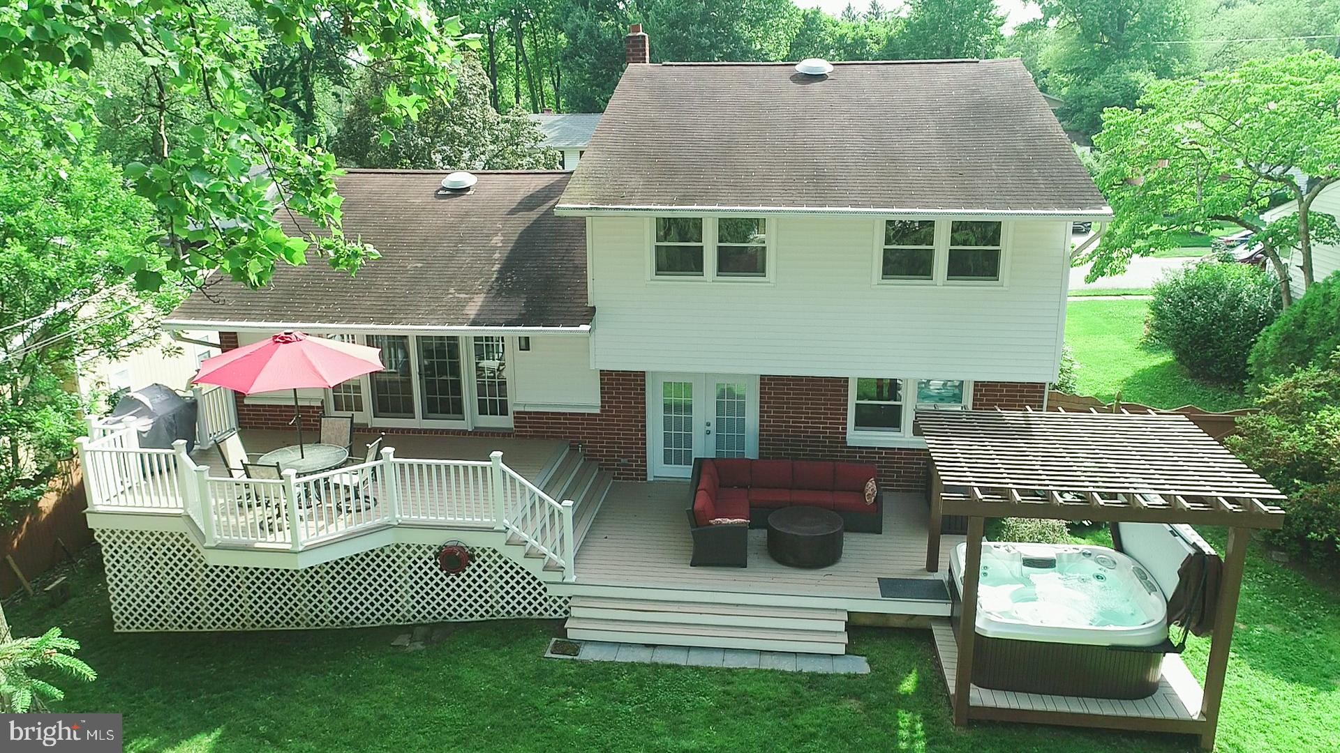 Backyard w/multi tiered deck & more