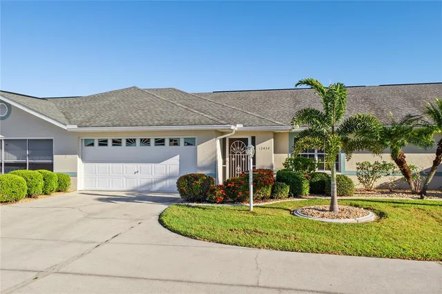 a house view with a garden space