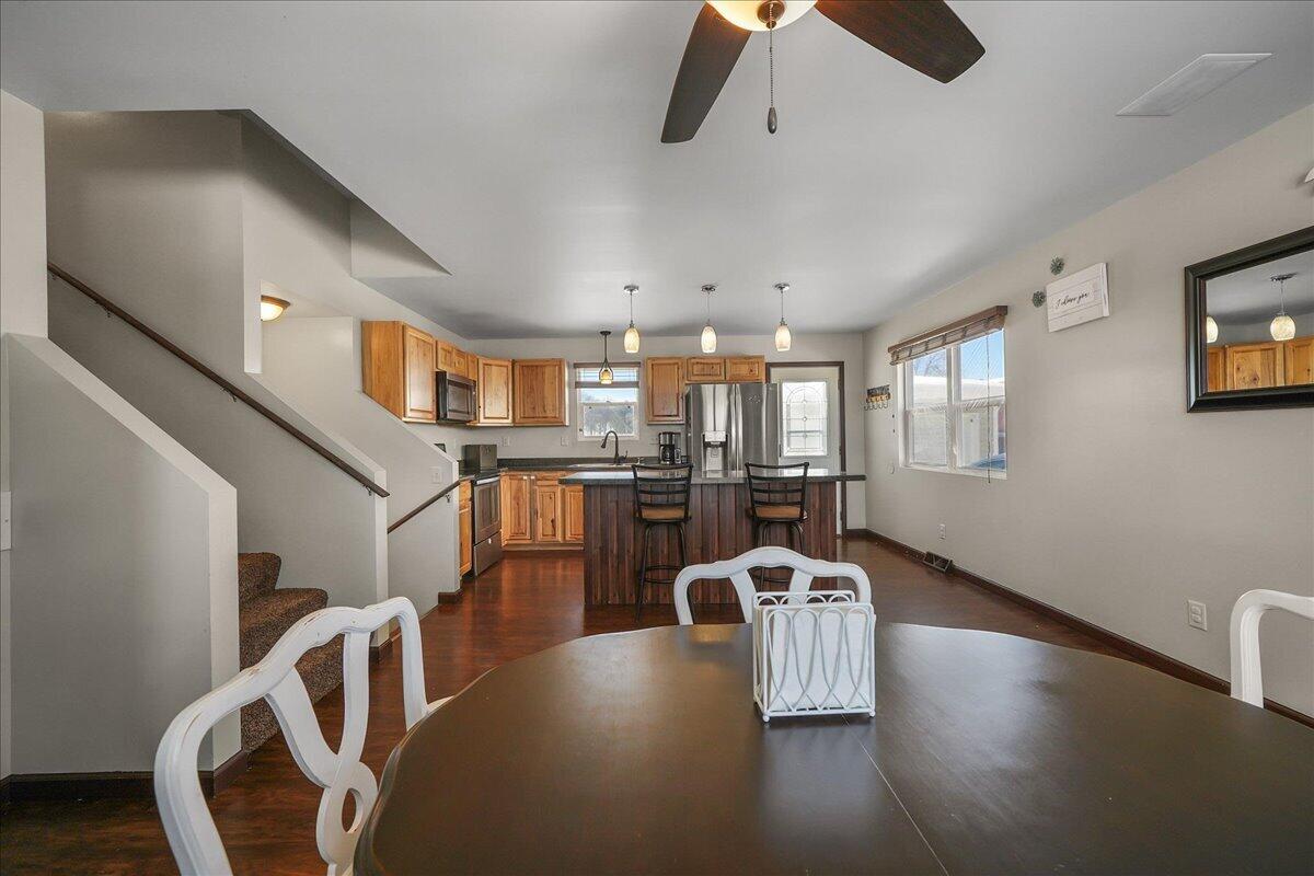 854 Fairview Street Westville, IN 46391 - Photo 4 of 19 a view of kitchen and dining room with wooden floor