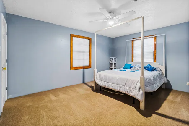 a backyard of a house with lots of green space