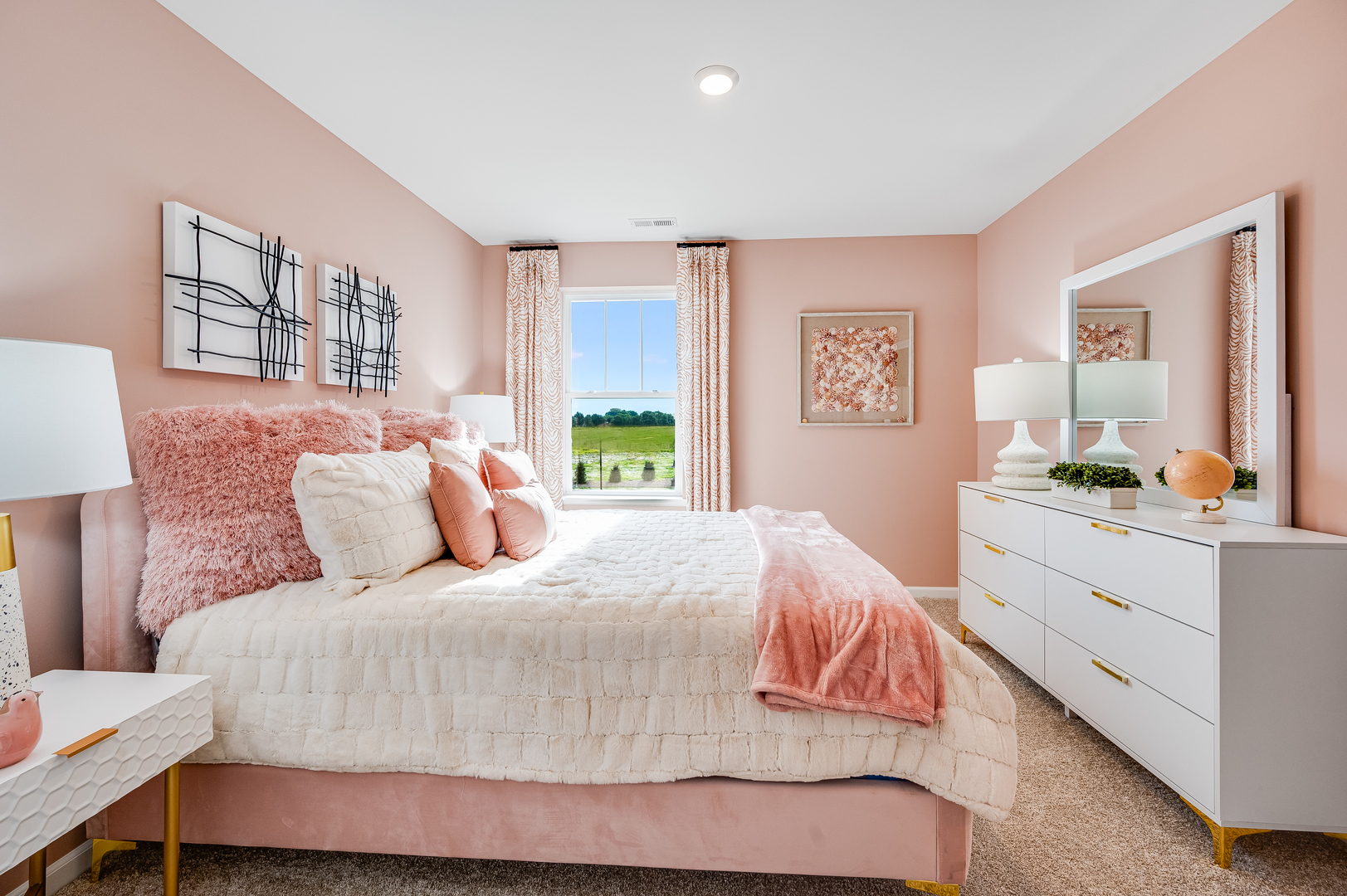 4241 Meadowridge Road Woodstock, IL 60098 - Photo 17 of 20 a bedroom with a large bed and a window