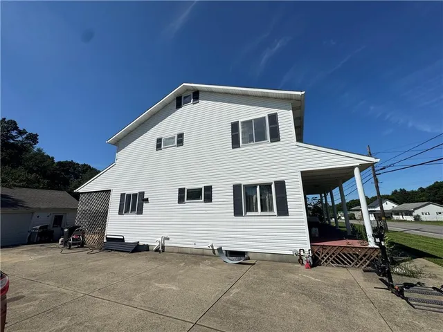 a view of a house with patio