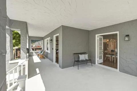 a backyard of a house with lots of green space