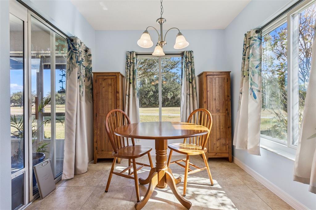 3601 Arlington Ridge Boulevard Leesburg, FL 34748 - Photo 13 of 44 a dining room with furniture a chandelier and wooden floor