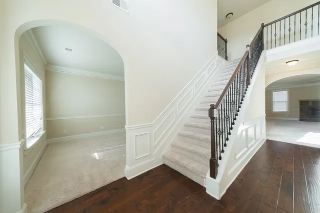 a view of entryway with wooden floor