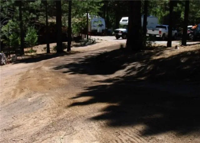 a view of city street with lots of trees