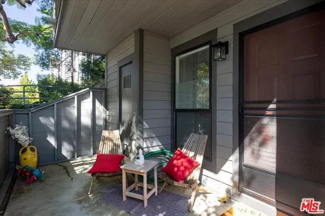 a view of a chairs in front of retail shop