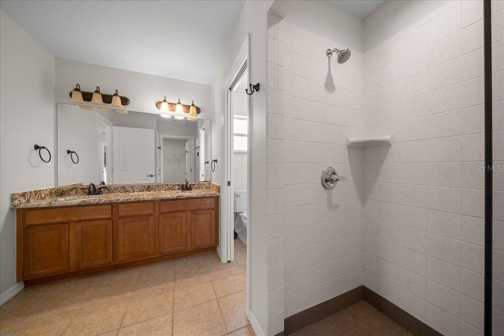 234 Locust Lane Ocala, FL 34472 - Photo 56 of 71 a bathroom with a granite countertop sink and mirror with bathtub