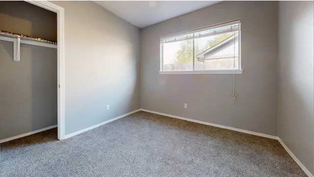 an empty room with a window