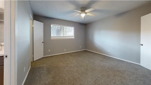 an empty room with a window