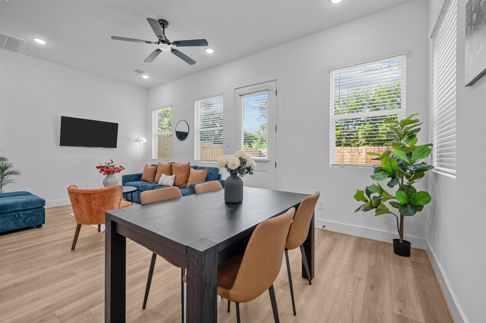 4201 Stassen Street Houston, TX 77051 - Photo 14 of 32 a view of a dining room with furniture window and wooden floor