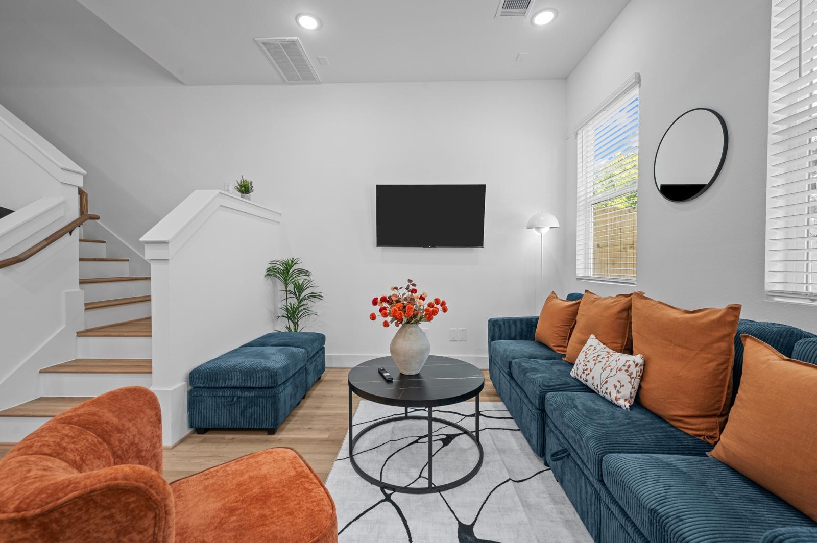 4201 Stassen Street Houston, TX 77051 - Photo 9 of 32 a living room with furniture and a flat screen tv