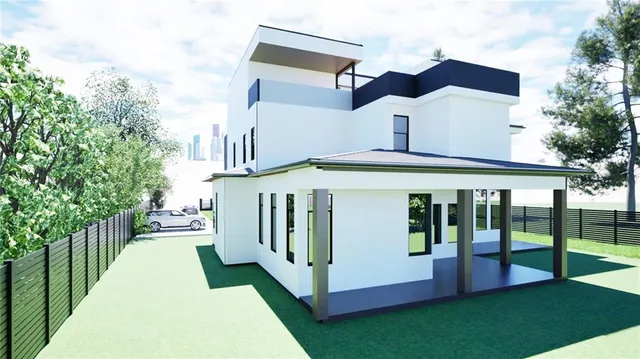 swimming pool view with a seating space