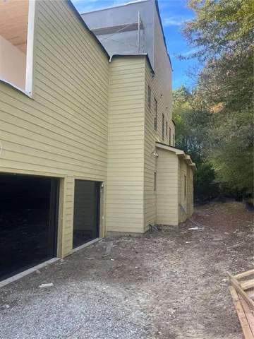 a view of backyard of house