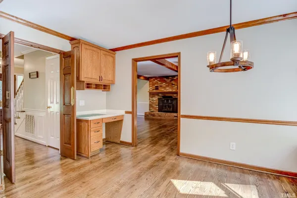 a view interior of a house and wooden floor an entryway