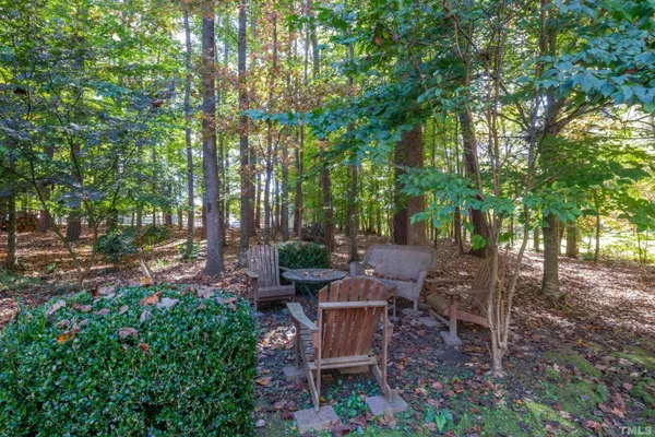 a backyard of a house with lots of green space