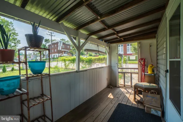 a balcony with furniture