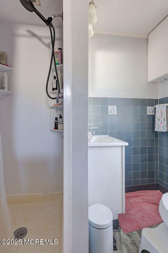 47-49 Appleton Avenue Leonardo, NJ 07737 - Photo 37 of 44 a bathroom with a granite countertop sink a toilet and shower