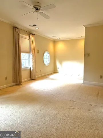 a view of a livingroom with a window