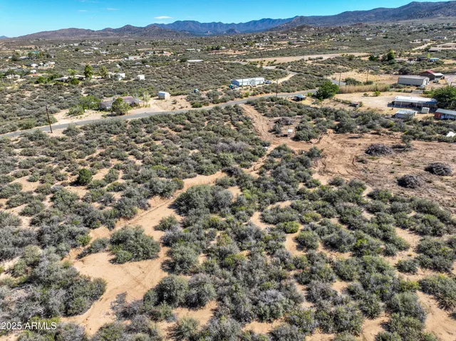 a view of a city with mountain