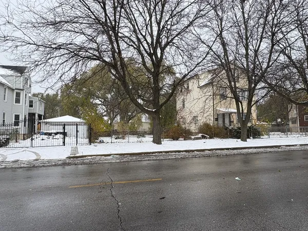 a white house that has a tree on side of it