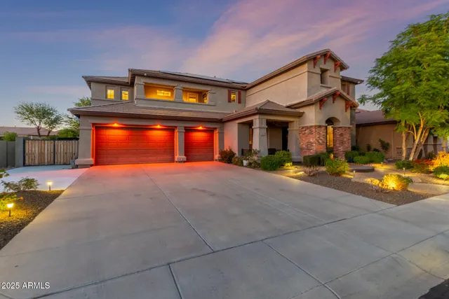 a front view of a house with natural light