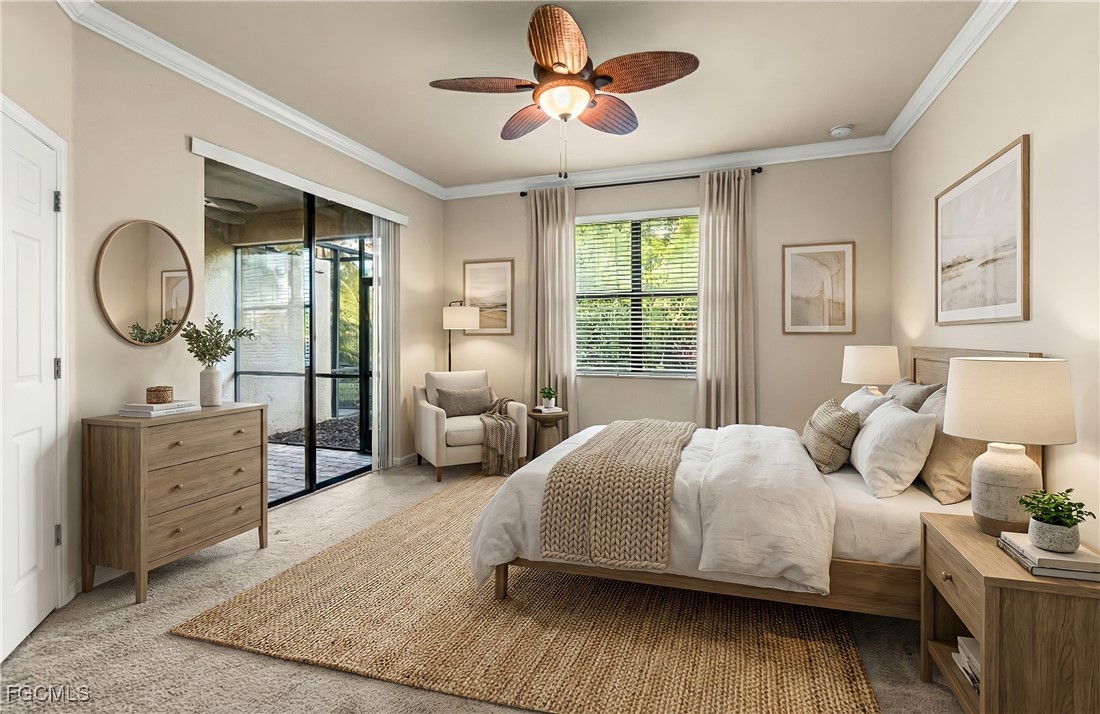 9101 Water Tupelo Road Fort Myers, FL 33912 - Photo 19 of 43 a bedroom with a large bed and a chandelier