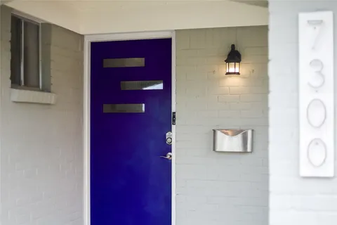 a view of a red door