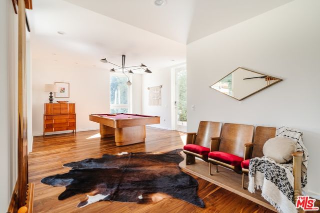 a room with table and window