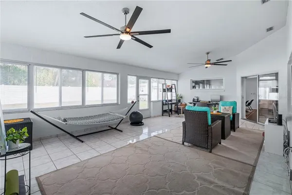 a living room with furniture