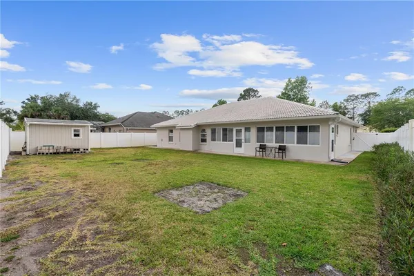 a view of a house with a backyard