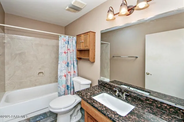 a bathroom with a sink toilet vanity and shower