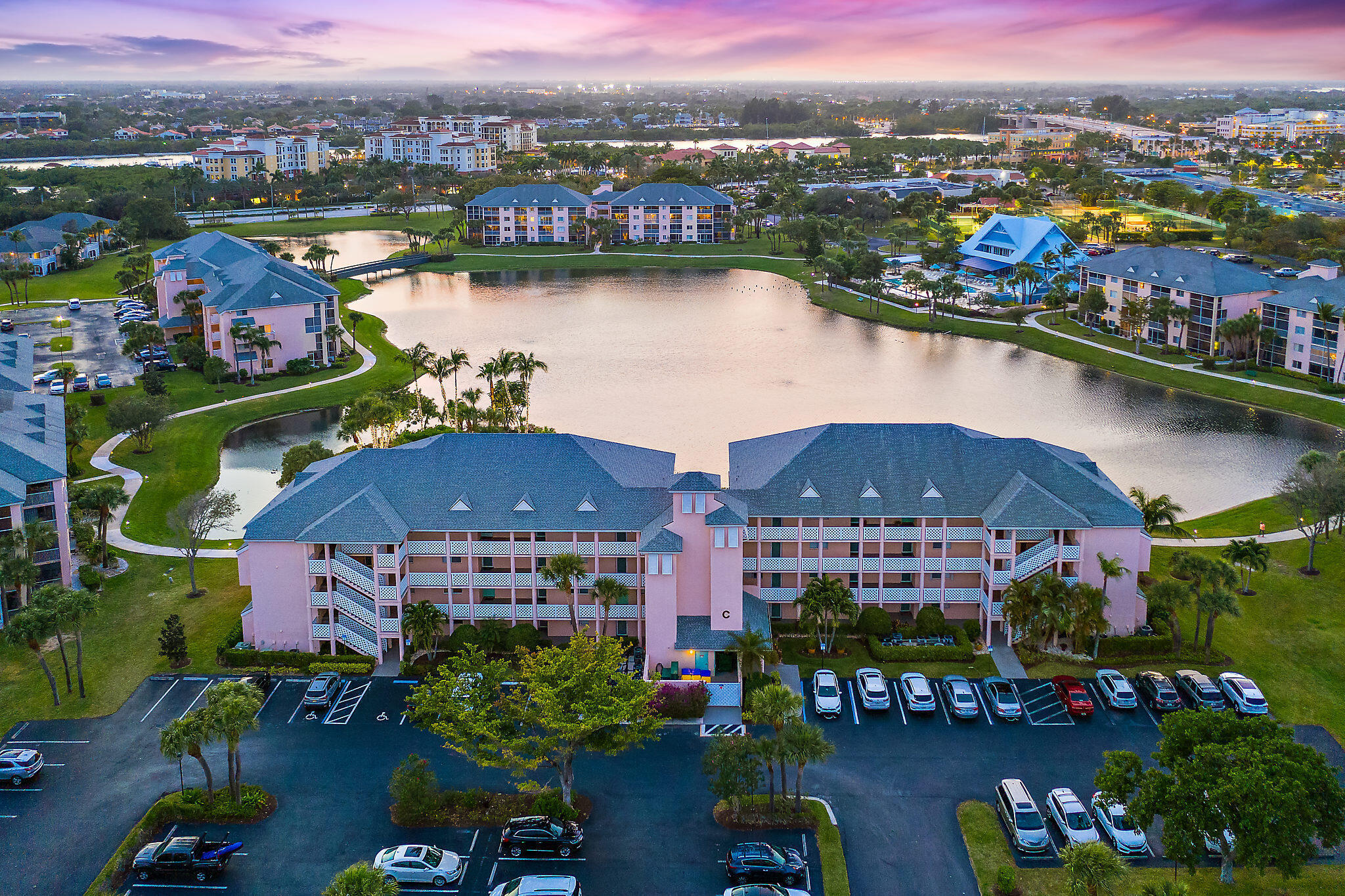 353 Highway 1, Unit B301 Jupiter, FL 33477 - Photo 43 of 58 an aerial view of lake and residential houses with outdoor space and river view
