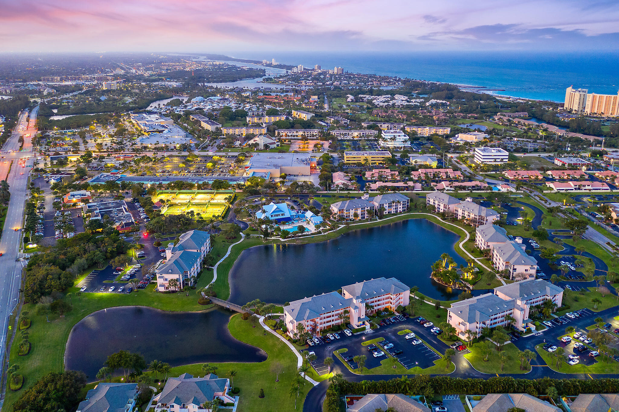 353 Highway 1, Unit B301 Jupiter, FL 33477 - Photo 46 of 58 an aerial view of a house with a swimming pool yard and outdoor seating