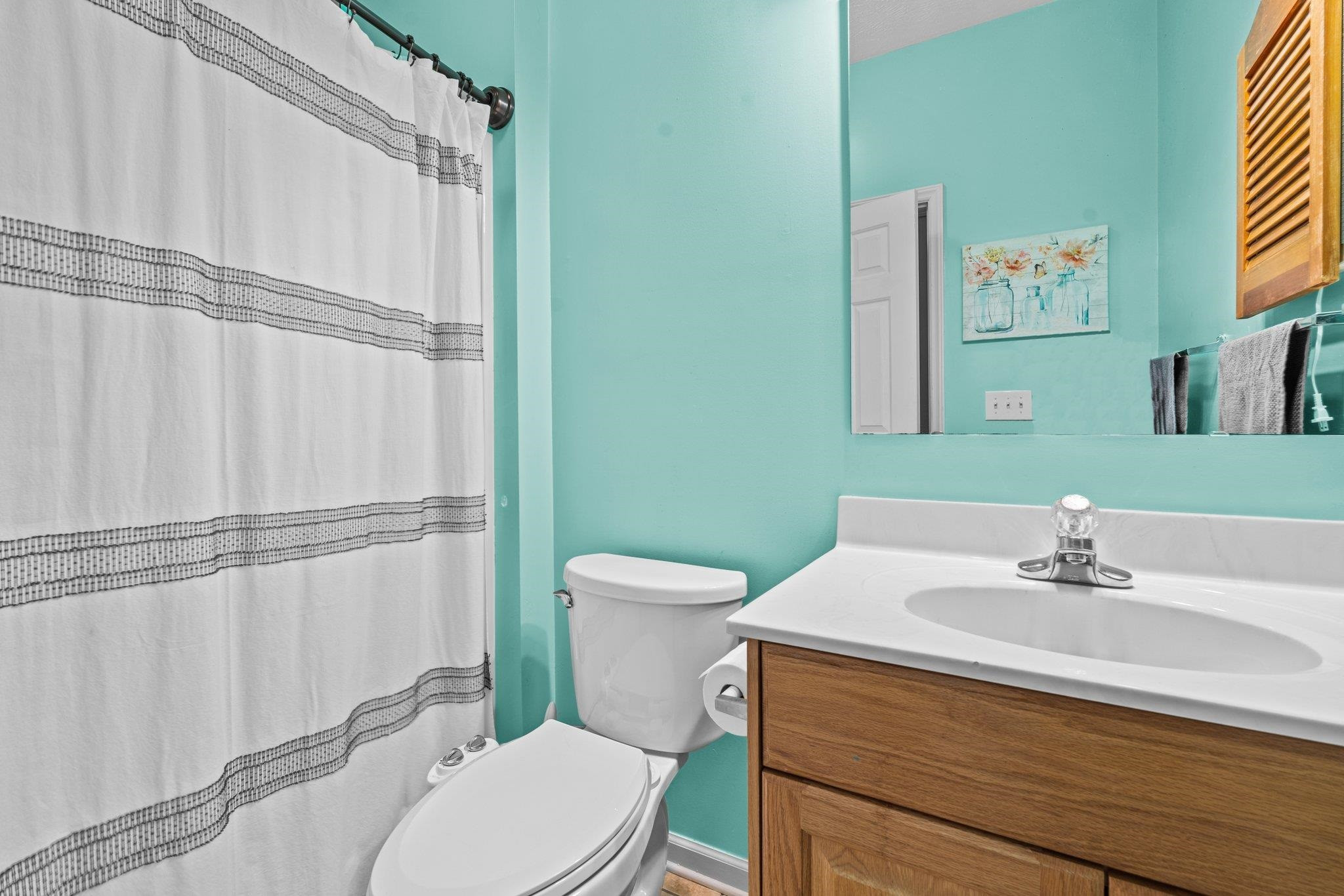 28 Commonwealth Court Cameron, NC 28326 - Photo 29 of 39 a bathroom with a sink a toilet and shower curtain