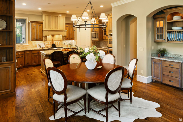 875 South 1250th Street East Mapleton, UT 84664 - Photo 26 of 54 Open-concept kitchen and dining area featuring rich wood-finish flooring