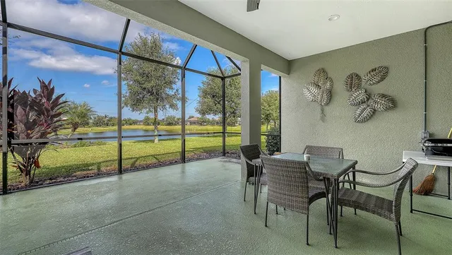 a view of a lake with a city